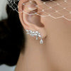 Wholesale 925 Sterling Silver Flower Inlay Ear Clip Earrings Fashion Light Luxury Design