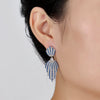 Wholesale 925 Sterling Silver Flower Leaf Earrings With Zirconia Elegant Retro Style