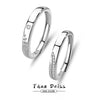 Wholesale 925 Sterling Silver Flower Pattern Allmatch Adjustable Couple Ring