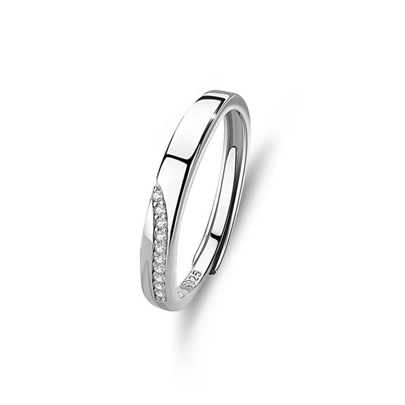 Wholesale 925 Sterling Silver Flower Pattern Allmatch Adjustable Couple Ring