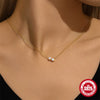 Wholesale 925 Sterling Silver Four Claw Diamond Encrusted Pearl Clavicle Necklace With Geometric Pattern And Electroplating O Chain For Women