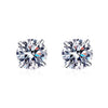 Wholesale 925 Sterling Silver Fourclaw Moissanite Earrings Natural Geometric Style Electroplated For Women