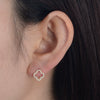 Wholesale 925 Sterling Silver Fourleaf Clover Earrings Set With Diamonds Simple Hollow Design For Women