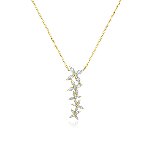 Wholesale 925 Sterling Silver Fourleaf Clover Pendant Necklace And Earrings Set For Women With Electroplating In Fashion Style