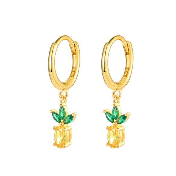 Wholesale 925 Sterling Silver Fruit Shape Earrings Set With Diamonds