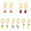Wholesale 925 Sterling Silver Fruit Shape Earrings Set With Diamonds