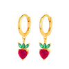 Wholesale 925 Sterling Silver Fruit Shape Earrings Set With Diamonds