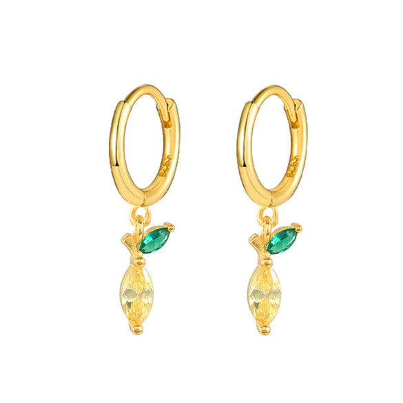Wholesale 925 Sterling Silver Fruit Shape Earrings Set With Diamonds