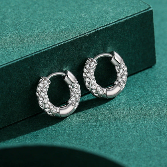 Wholesale 925 Sterling Silver Geometric Artificial Diamond Earrings For Women With Micro Inlay Elegant And High Grade