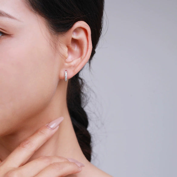 Wholesale 925 Sterling Silver Geometric Artificial Diamond Earrings For Women With Micro Inlay Elegant And High Grade