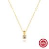 Wholesale 925 Sterling Silver Geometric Birthday Necklace For Women With Electroplating And Zircon Simple Ins Style