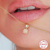 Wholesale 925 Sterling Silver Geometric Birthday Necklace For Women With Electroplating And Zircon Simple Ins Style