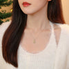 Wholesale 925 Sterling Silver Geometric Christmas Tree Niche Style Necklace With Electroplating For Women