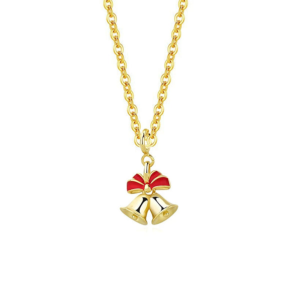 Wholesale 925 Sterling Silver Geometric Christmas Tree Niche Style Necklace With Electroplating For Women