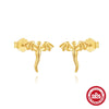 Wholesale 925 Sterling Silver Geometric Cloud Gothic Bat Earrings With Electroplating For Women