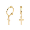 Wholesale 925 Sterling Silver Geometric Cross Earring With Gold Electroplating Unisex Fashion Simple Trendy Jewelry