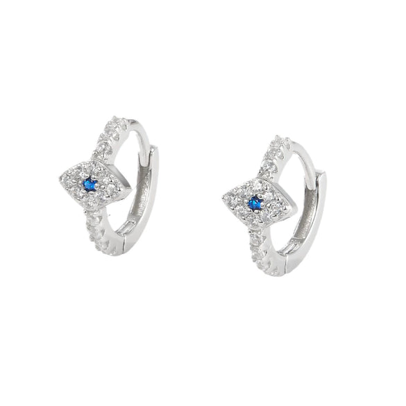 Wholesale 925 Sterling Silver Geometric Devil's Eye Earrings Set With Zircon Electroplated For Women
