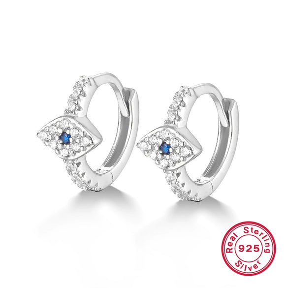 Wholesale 925 Sterling Silver Geometric Devil's Eye Earrings Set With Zircon Electroplated For Women
