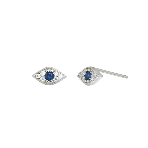 Wholesale 925 Sterling Silver Geometric Devil's Eye Microinlay Ear Studs For Women