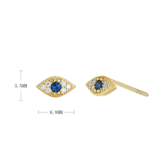 Wholesale 925 Sterling Silver Geometric Devil's Eye Microinlay Ear Studs For Women