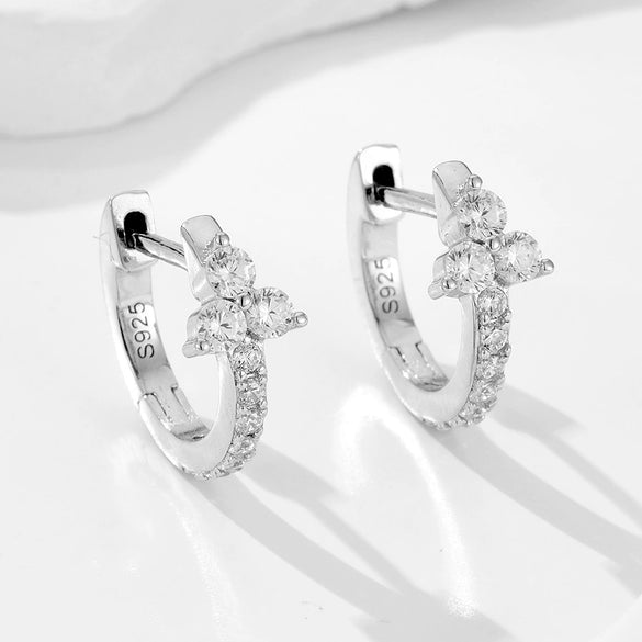 Wholesale 925 Sterling Silver Geometric Diamond Earrings For Women