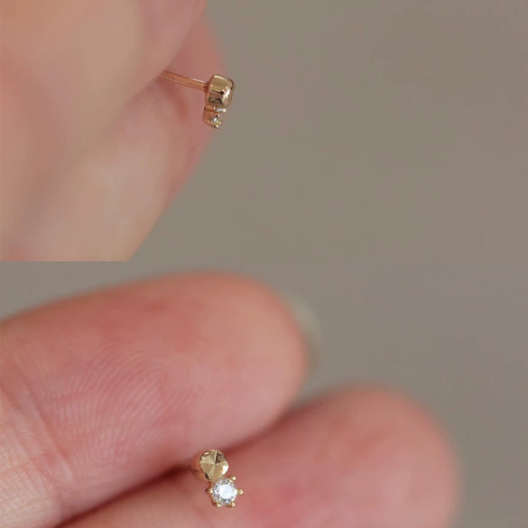 Wholesale 925 Sterling Silver Geometric Diamond Earrings