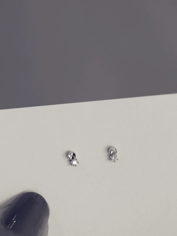 Wholesale 925 Sterling Silver Geometric Diamond Earrings