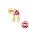 Wholesale 925 Sterling Silver Geometric Ear Bone Stud Earrings For Women With Gem Dripping Oil Opal Electroplated