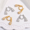Wholesale 925 Sterling Silver Geometric Flared Ear Buckle Earrings With Zirconia For Women