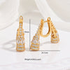 Wholesale 925 Sterling Silver Geometric Flared Ear Buckle Earrings With Zirconia For Women