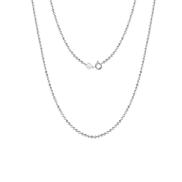 Wholesale 925 Sterling Silver Geometric Flash Bead Chain Necklace Unisex Electroplated
