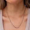 Wholesale 925 Sterling Silver Geometric Flash Bead Chain Necklace Unisex Electroplated