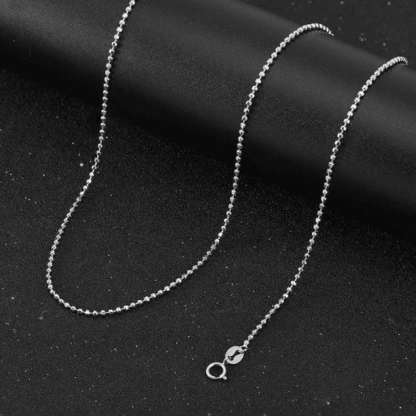 Wholesale 925 Sterling Silver Geometric Flash Bead Chain Necklace Unisex Electroplated