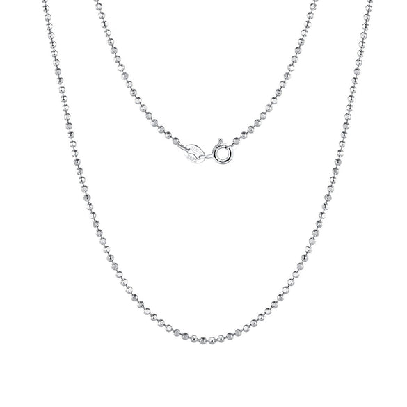 Wholesale 925 Sterling Silver Geometric Flash Bead Chain Necklace Unisex Electroplated