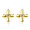 Wholesale 925 Sterling Silver Geometric Flower Four Leaf Clover Earrings Electroplated For Women