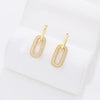 Wholesale 925 Sterling Silver Geometric Inlaid Zircon Oval Earrings For Women