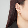 Wholesale 925 Sterling Silver Geometric Inlaid Zircon Oval Earrings For Women