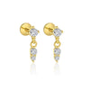 Wholesale 925 Sterling Silver Geometric Irregular Zircon Women's Earrings