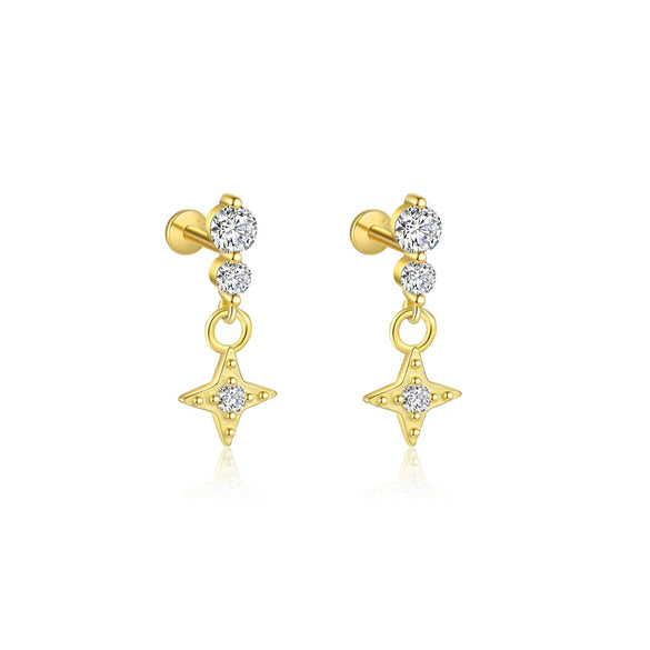 Wholesale 925 Sterling Silver Geometric Irregular Zircon Women's Earrings