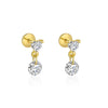 Wholesale 925 Sterling Silver Geometric Irregular Zircon Women's Earrings