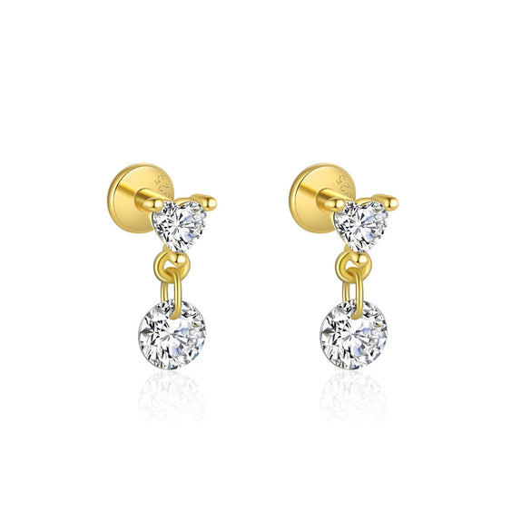 Wholesale 925 Sterling Silver Geometric Irregular Zircon Women's Earrings