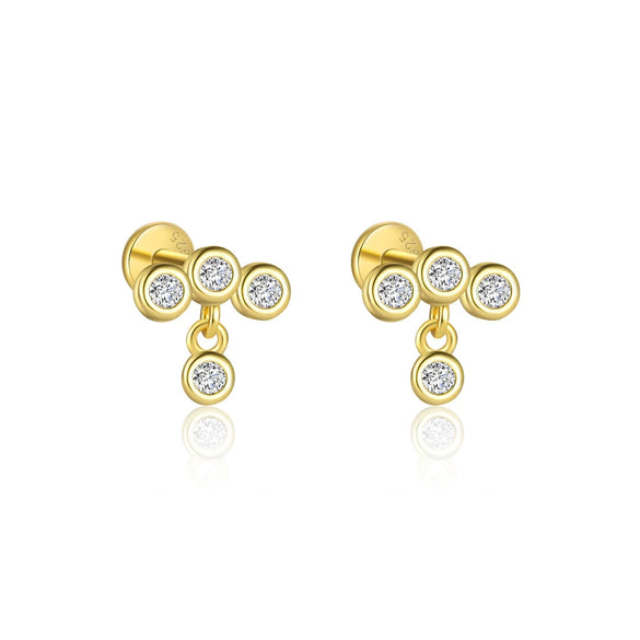 Wholesale 925 Sterling Silver Geometric Irregular Zircon Women's Earrings