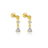 Wholesale 925 Sterling Silver Geometric Irregular Zircon Women's Earrings