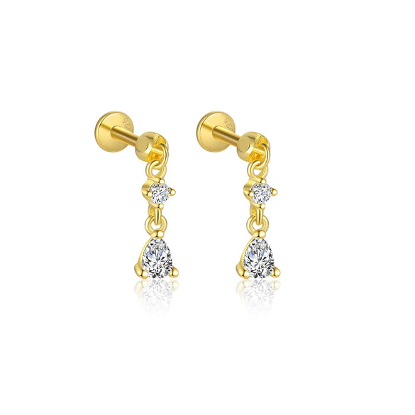 Wholesale 925 Sterling Silver Geometric Irregular Zircon Women's Earrings
