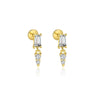Wholesale 925 Sterling Silver Geometric Irregular Zircon Women's Earrings