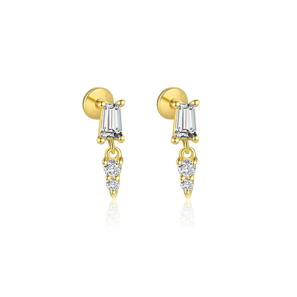 Wholesale 925 Sterling Silver Geometric Irregular Zircon Women's Earrings