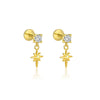Wholesale 925 Sterling Silver Geometric Irregular Zircon Women's Earrings