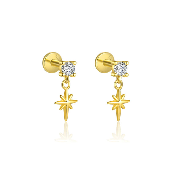 Wholesale 925 Sterling Silver Geometric Irregular Zircon Women's Earrings
