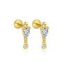 Wholesale 925 Sterling Silver Geometric Irregular Zircon Women's Earrings