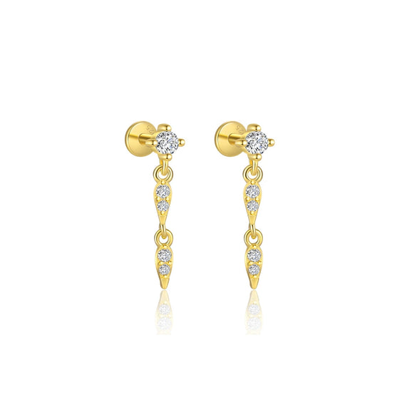 Wholesale 925 Sterling Silver Geometric Irregular Zircon Women's Earrings